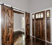 Sliding Barn door in Chamblee Craftsman Home built by Atlanta Homebuilder Waterford Homes